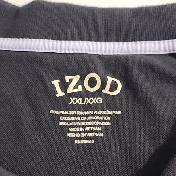 Izod Black Polo PShirt Classic Style XXL - Picture 5 of 9